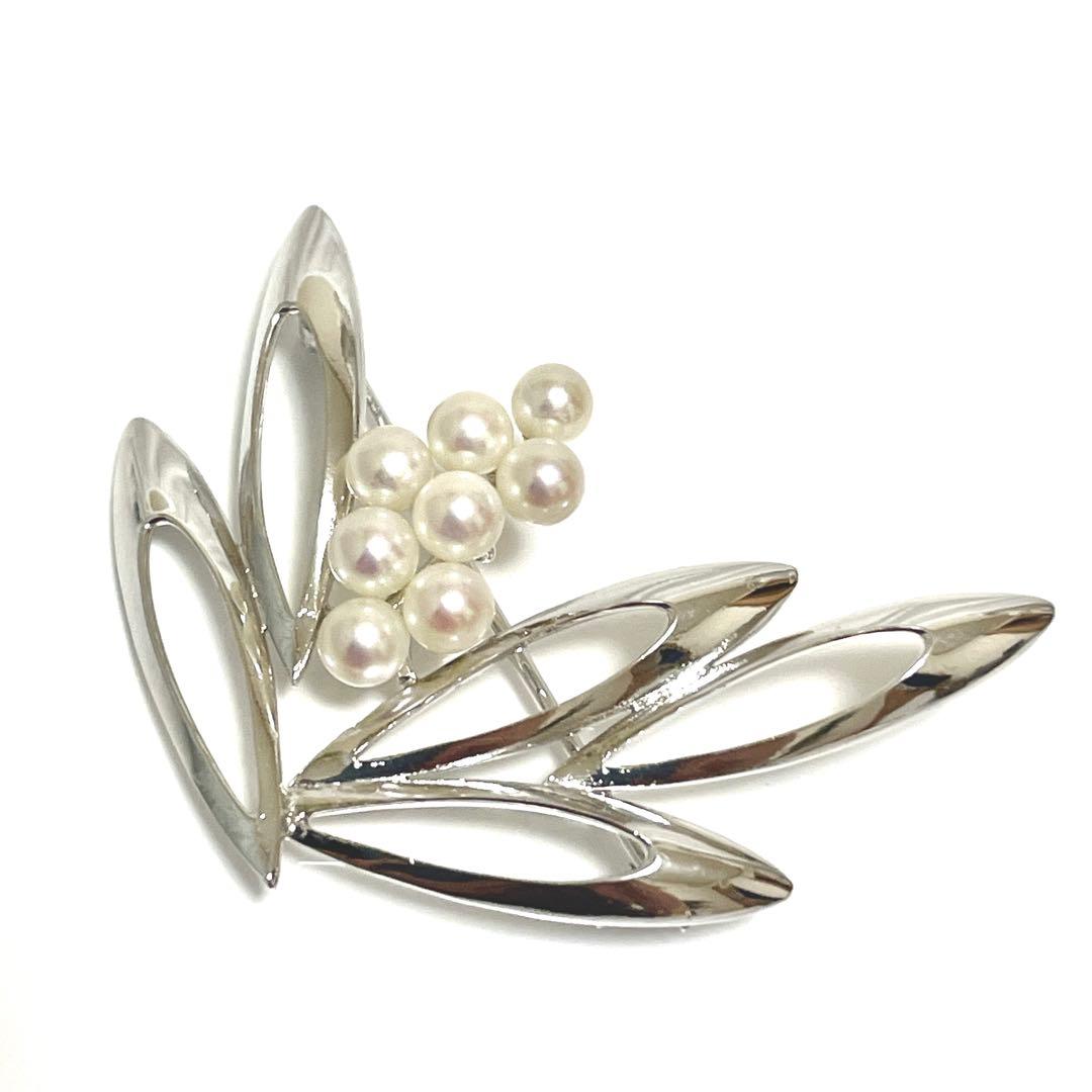 超希少✨皇室御用達 ミキモト アコヤ真珠 ベビーパール ブローチ リーフ