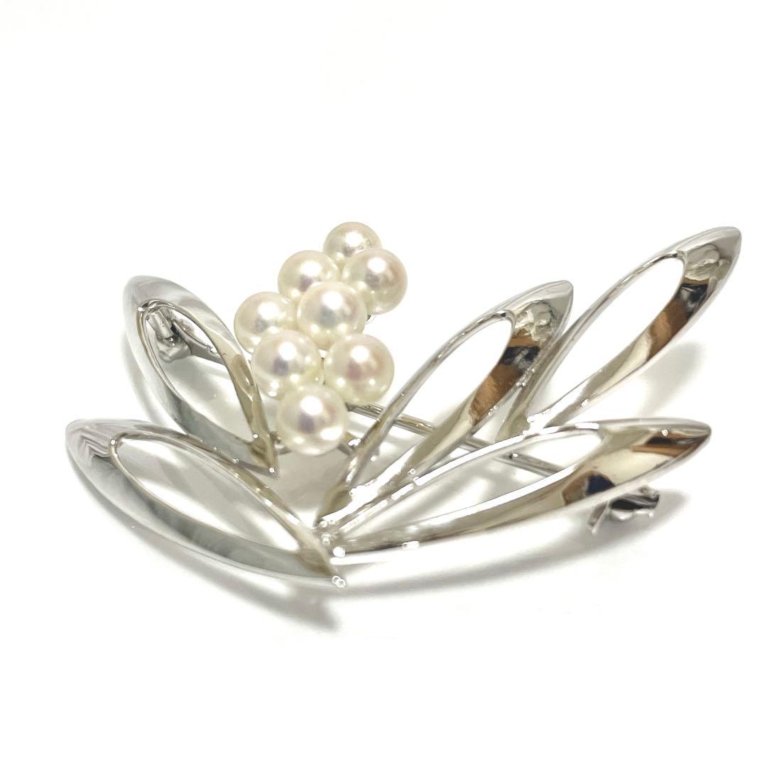 超希少✨皇室御用達 ミキモト アコヤ真珠 ベビーパール ブローチ リーフ