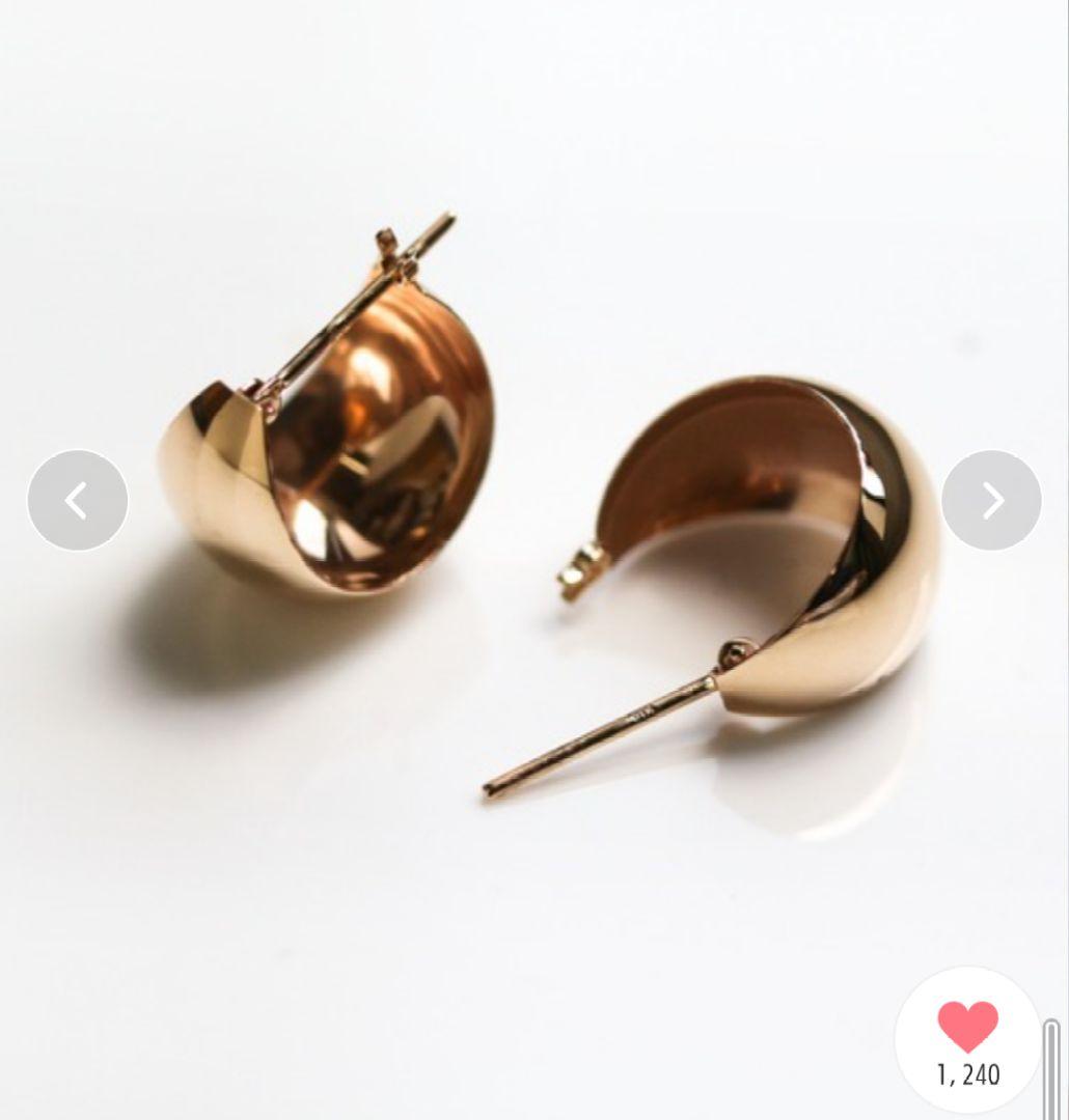 cui-cui 月甲 ピアス K10YG フープピアス ゴールド10金