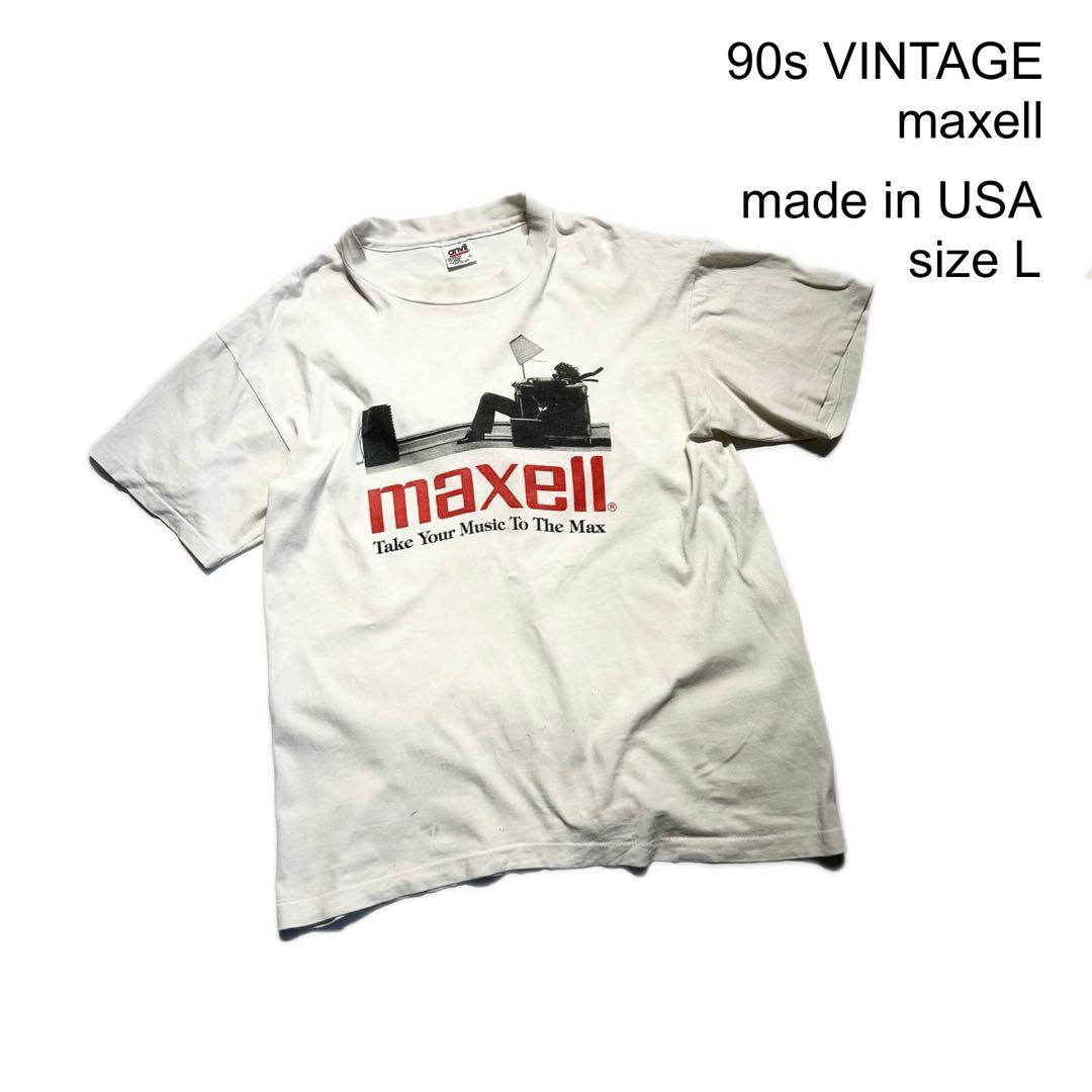 当時物USA製90sビンテージmaxellマクセルTシャツLサイズ企業物