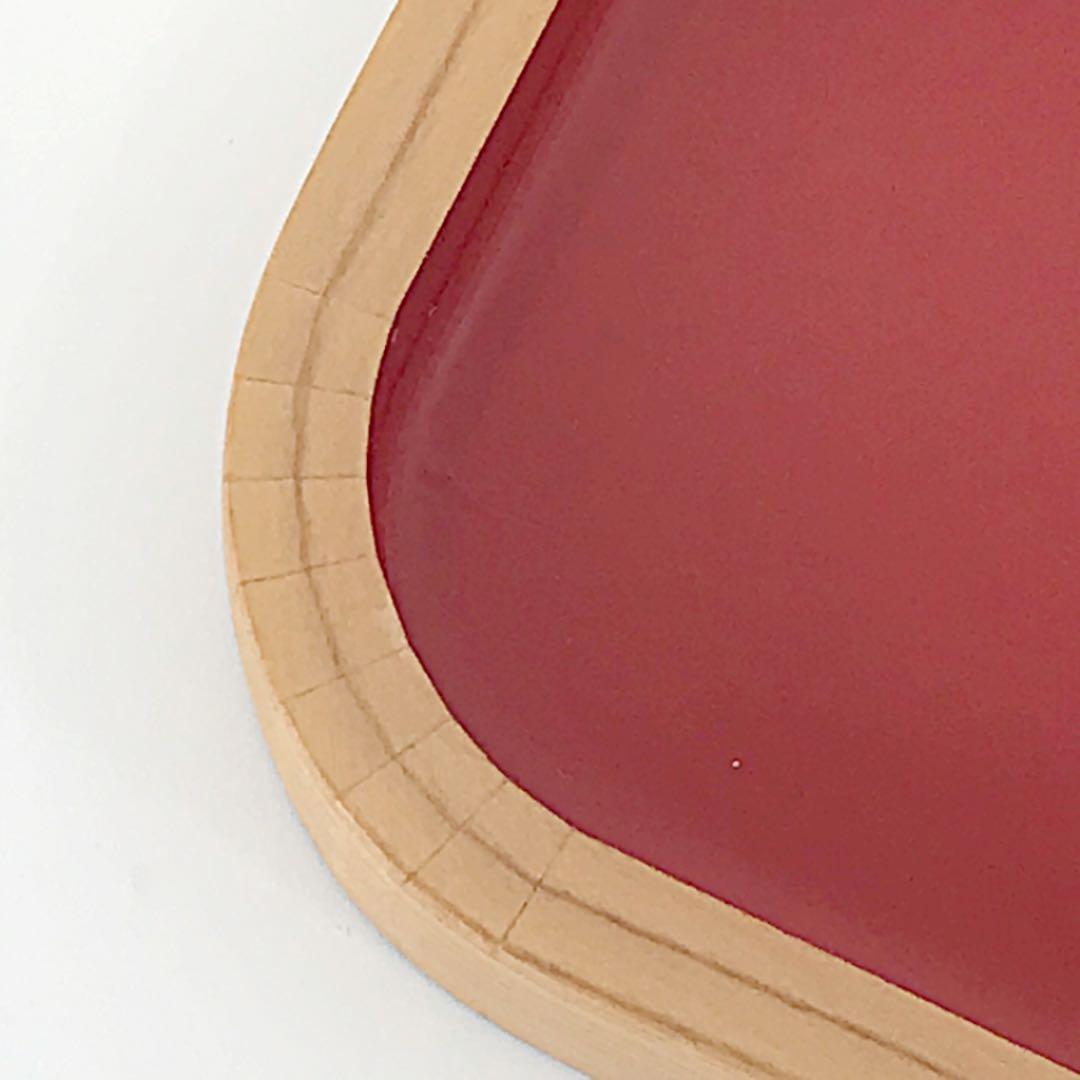 秋田杉 曲わっぱ 角盆 内朱