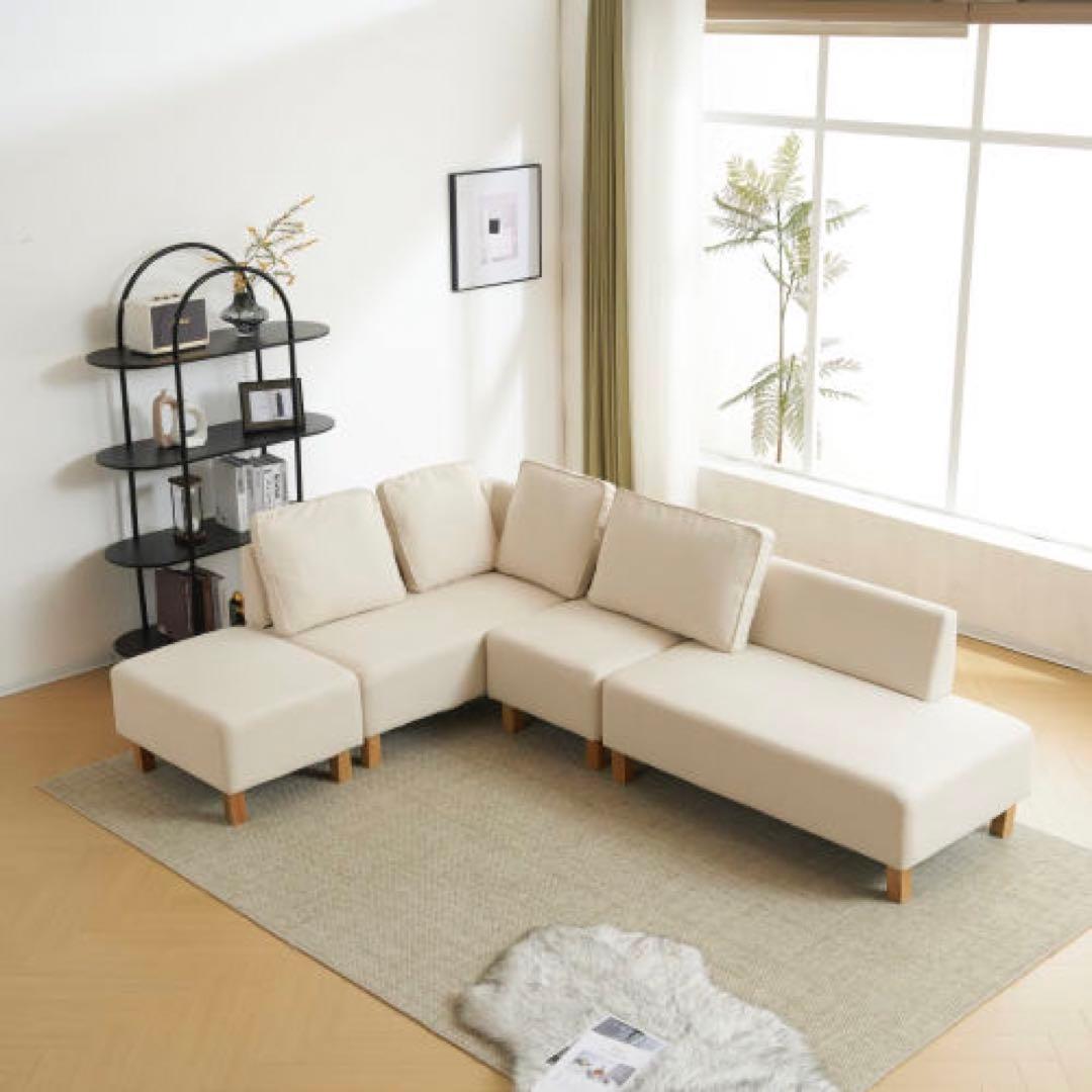 カウチソファ コーナーソファ リビングソファー洗えるカバーL字型6人