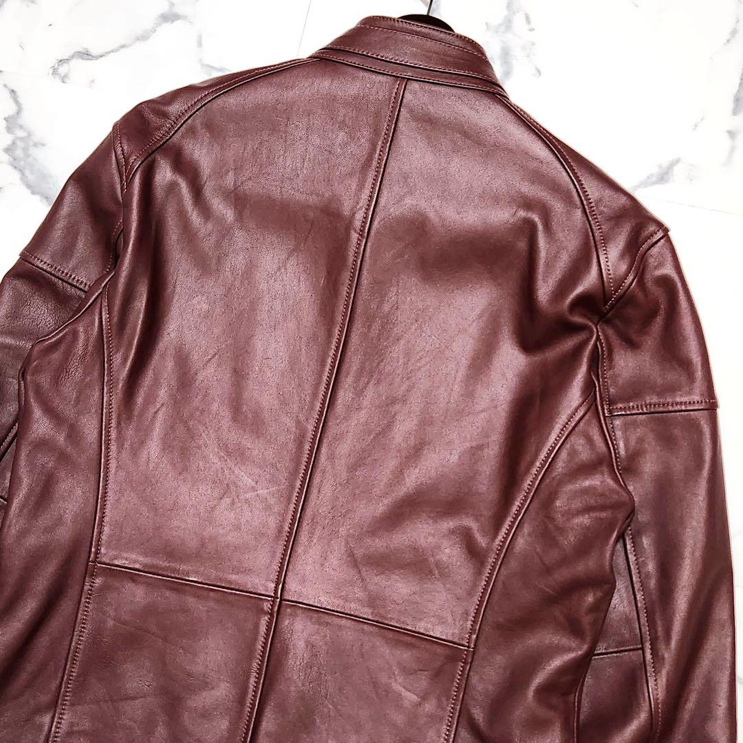 極美品 ラトルトラップ シングルライダース レザージャケット 羊革 ボルドー