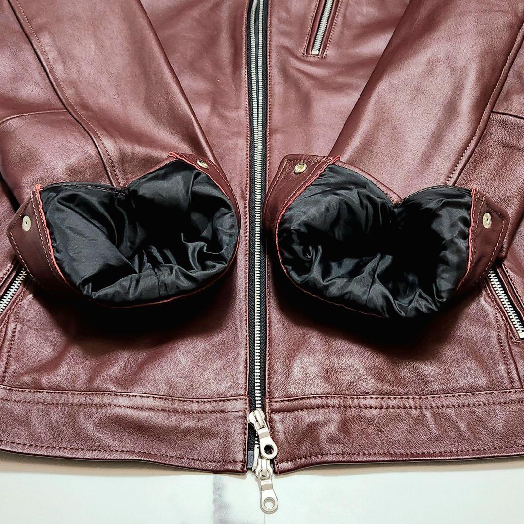 極美品 ラトルトラップ シングルライダース レザージャケット 羊革 ボルドー