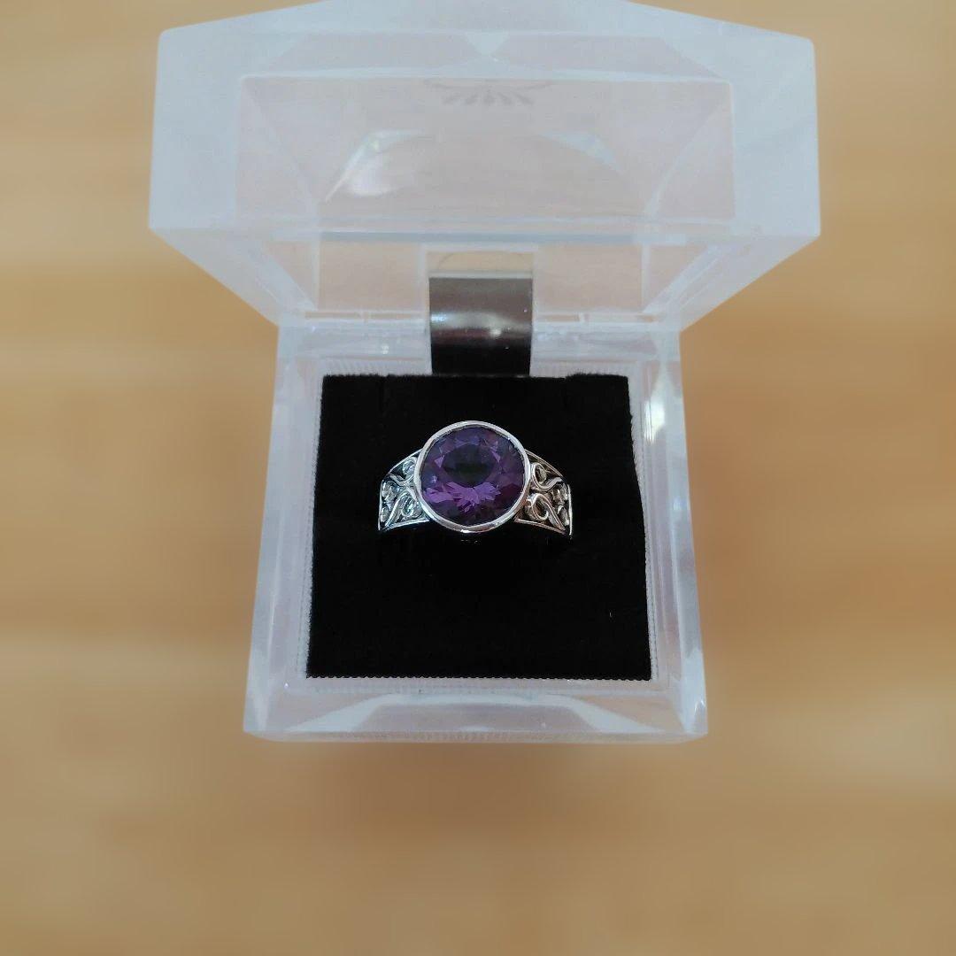 GSTV　パラジウム　シルバー950リング　(アメジスト)