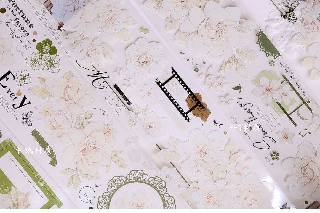 ⭐️SALE⭐️小白家文創《栀子花》海外マスキングテープ　マステ 【2032】