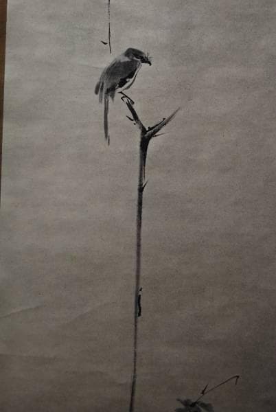 複製/宮本武蔵/枯木鳴鵙図/工芸/化粧箱付/布袋屋掛軸HB-225