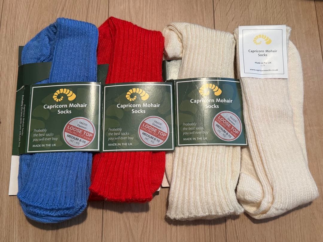 h*7様 新品 カプリコーンモヘアソックス M8-10 メンズ 英国製 4足セッ
