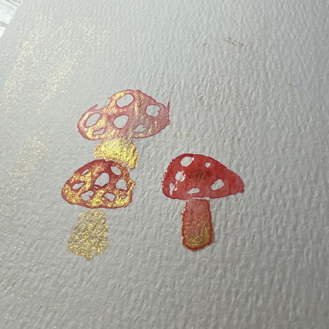 3つ子きのこの水彩画 (原画)