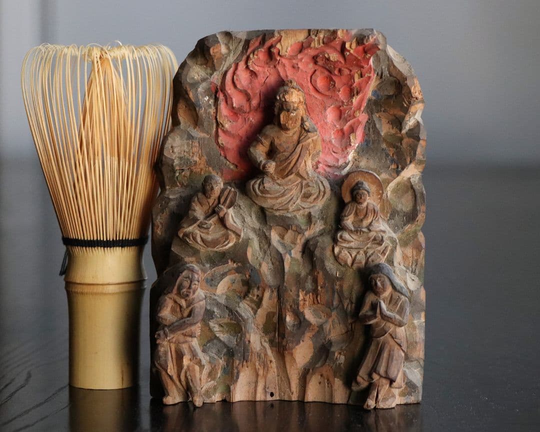 時代 木彫 彩色 不動明王 仏像 高11.3cm 木造 仏教美術【MA467】