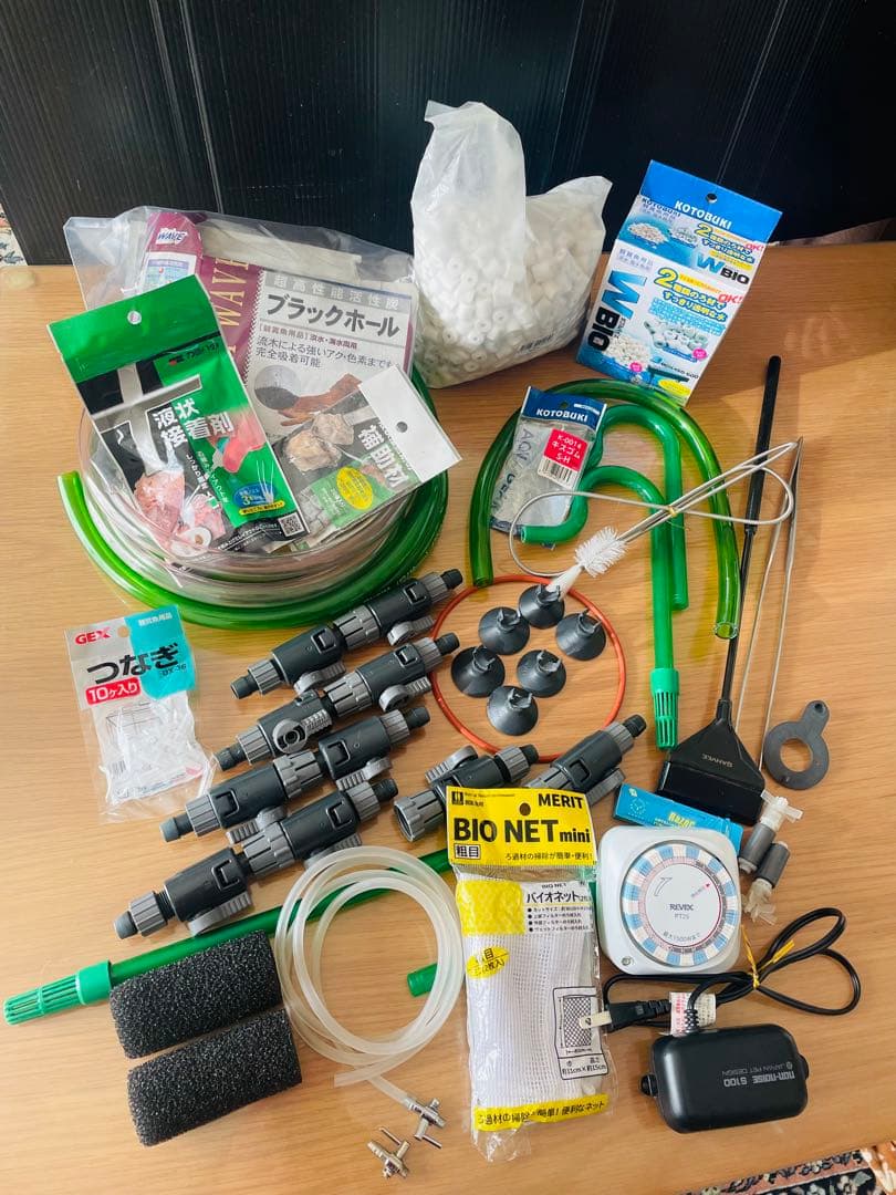 EHEIM 2213.ガラス吸排水パイプ.エアーポンプ.タイマー.豪華セット