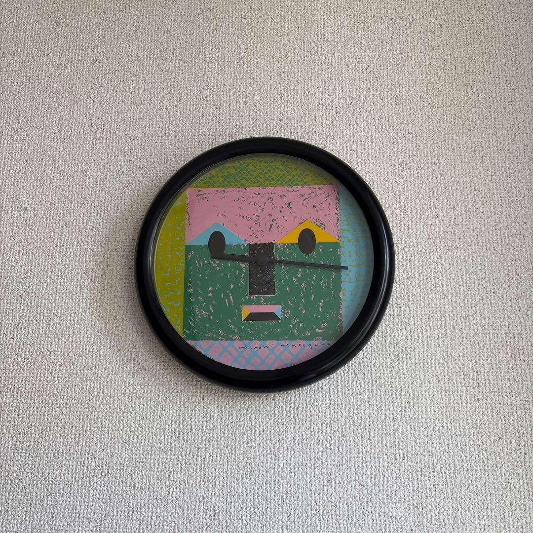 カラフルな顔デザイン掛時計　長谷川博紀　ポストモダン　珍品　香港製