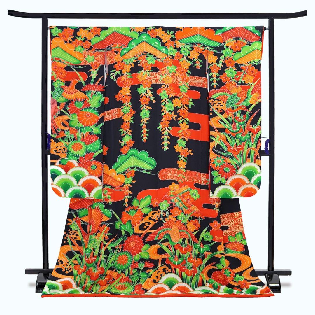 引き振袖 黒地 豪華絢爛 新婦 結婚式 花嫁 挙式 披露宴