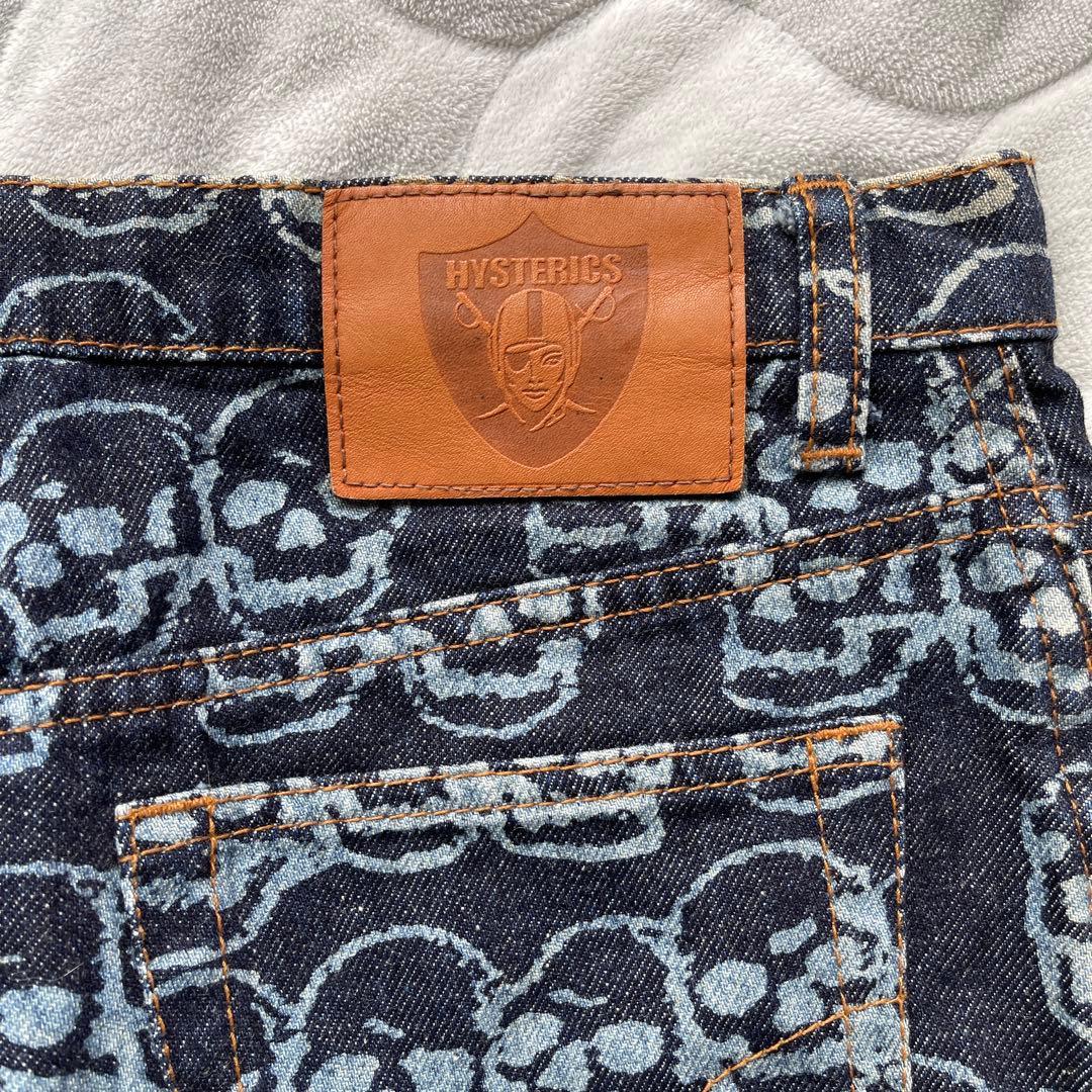 ヒステリックス　ヒステリックグラマー　スカル　ビンテージ　デニムスカート　ドクロ