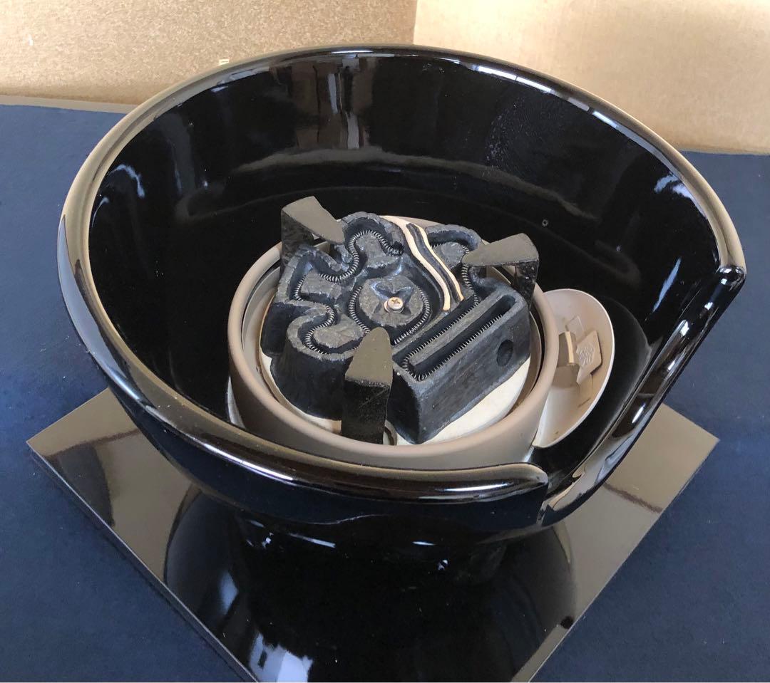 《R》茶道具 野々田式 風炉型電熱器 黒真塗B 元箱　260126く1