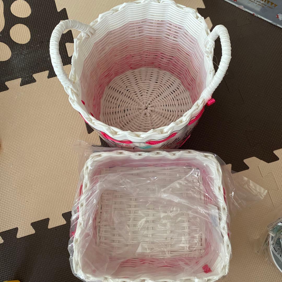 サンリオ ハローキティ 編みかご 紙タグ付きセット
