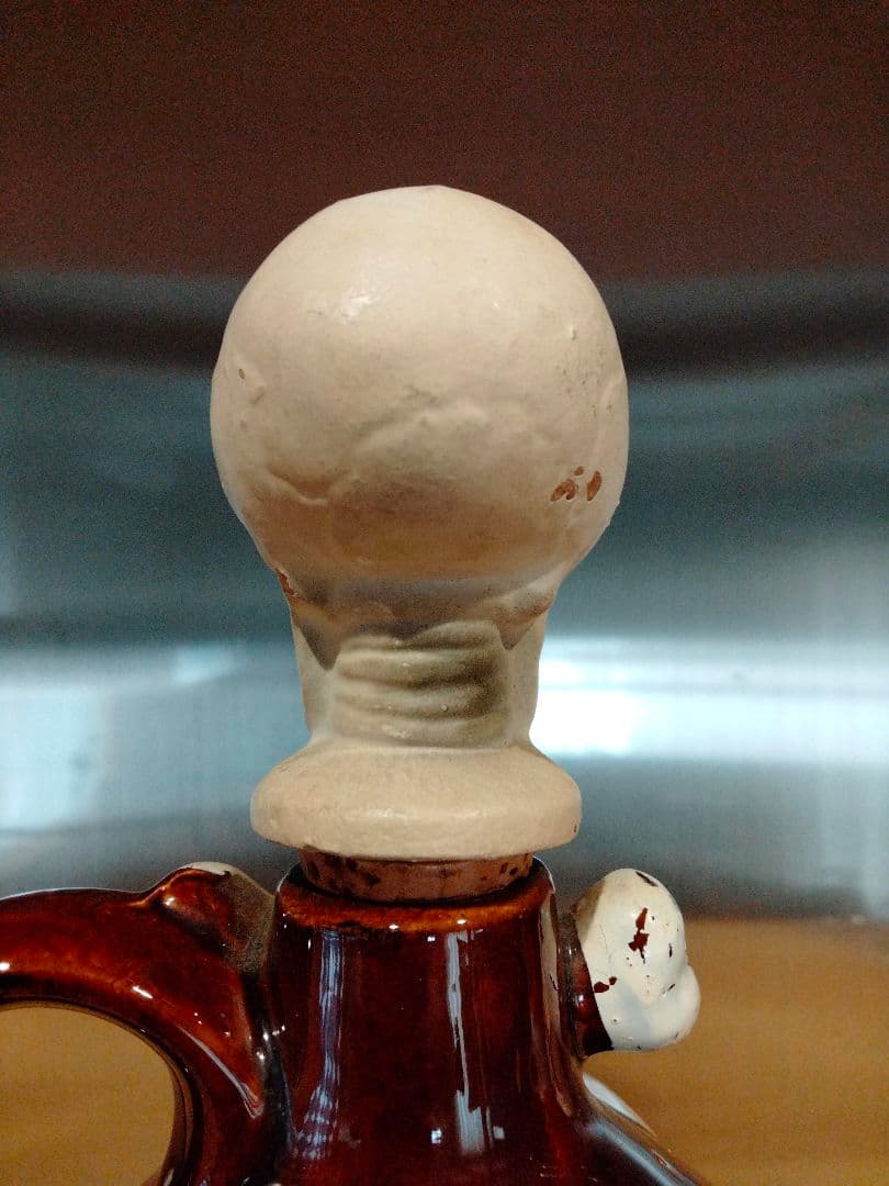 50s スカル　ドクロ　ビンテージ　デカンタ　クロスボーン ペンキ