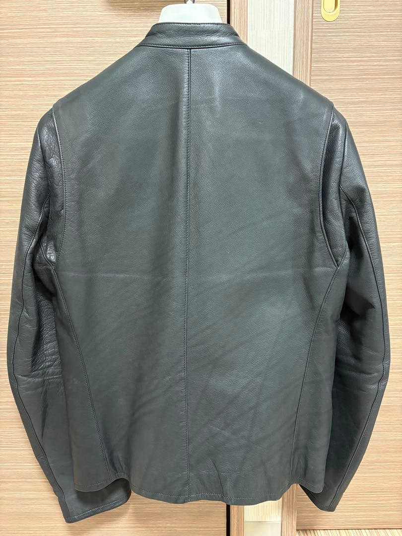 LITHIUM HOMME ブラックレザーシングルライダースジャケット