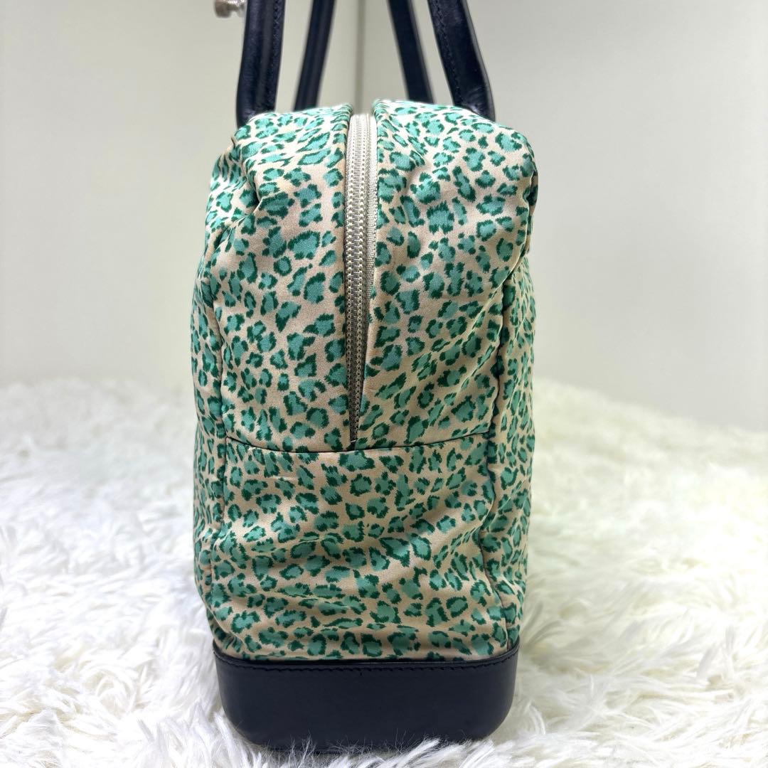 希少.美品　BOTTEGA ボッテガヴェネタ　ハンドバッグ　レオパード　グリーン