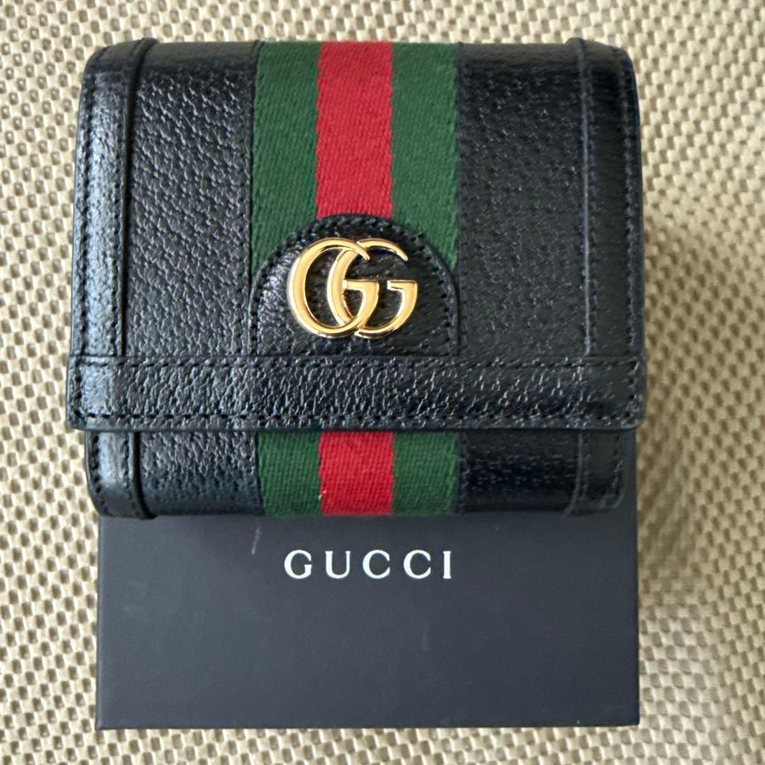 GUCCI GGロゴ 二つ折り財布 ブラック