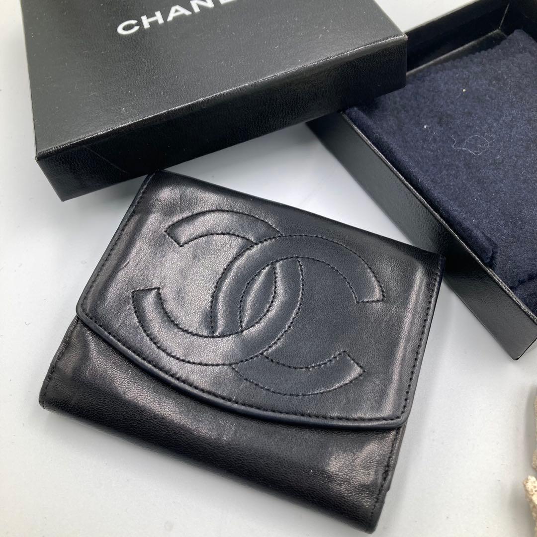！極美品！　CHANEL シャネル　ブラック　ラムスキン　12AK