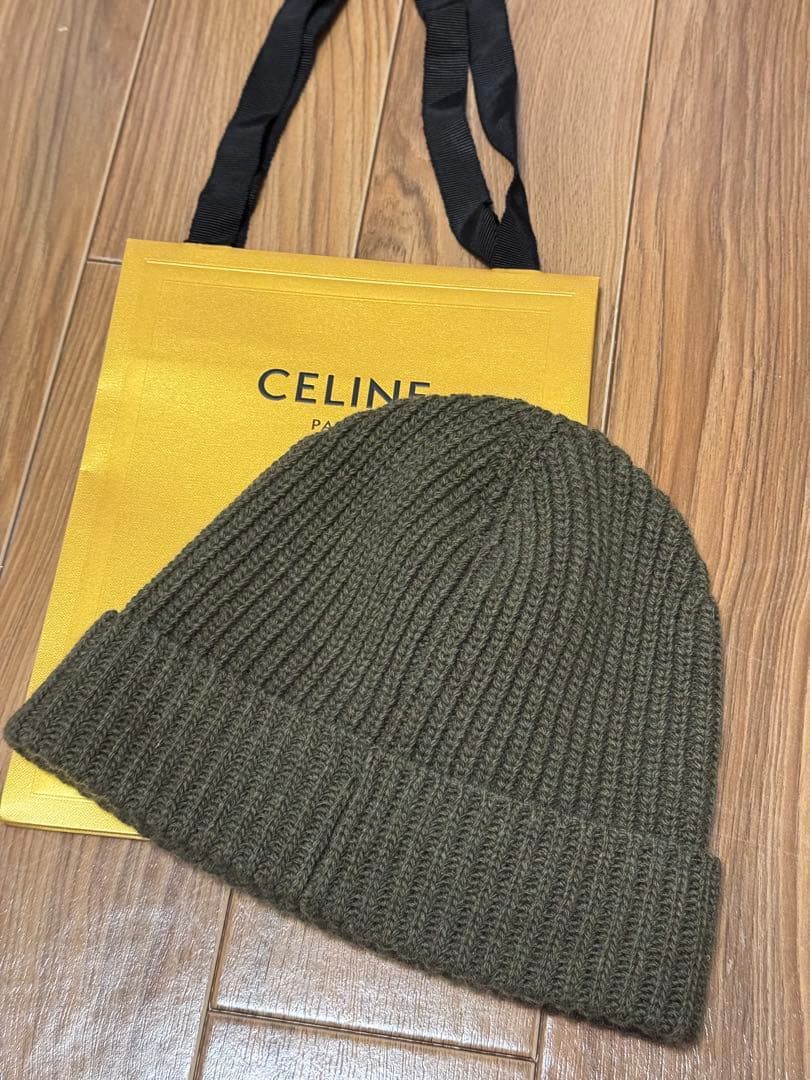 ⭐️最終値下げ⭐️ celine ニット帽　公式カーキー販売終了