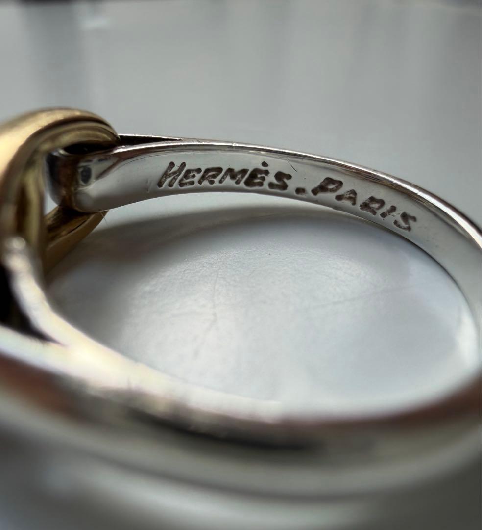 エルメス シェーヌダンクル リング 53 SV×YG 正規品