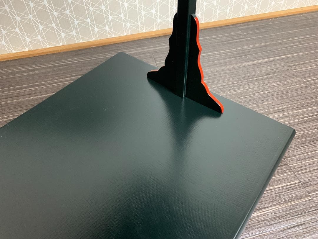 塗師 幸斉作 宗旦好写 青漆爪紅 及台子 組立式 棚物 茶道具 紙箱入 773