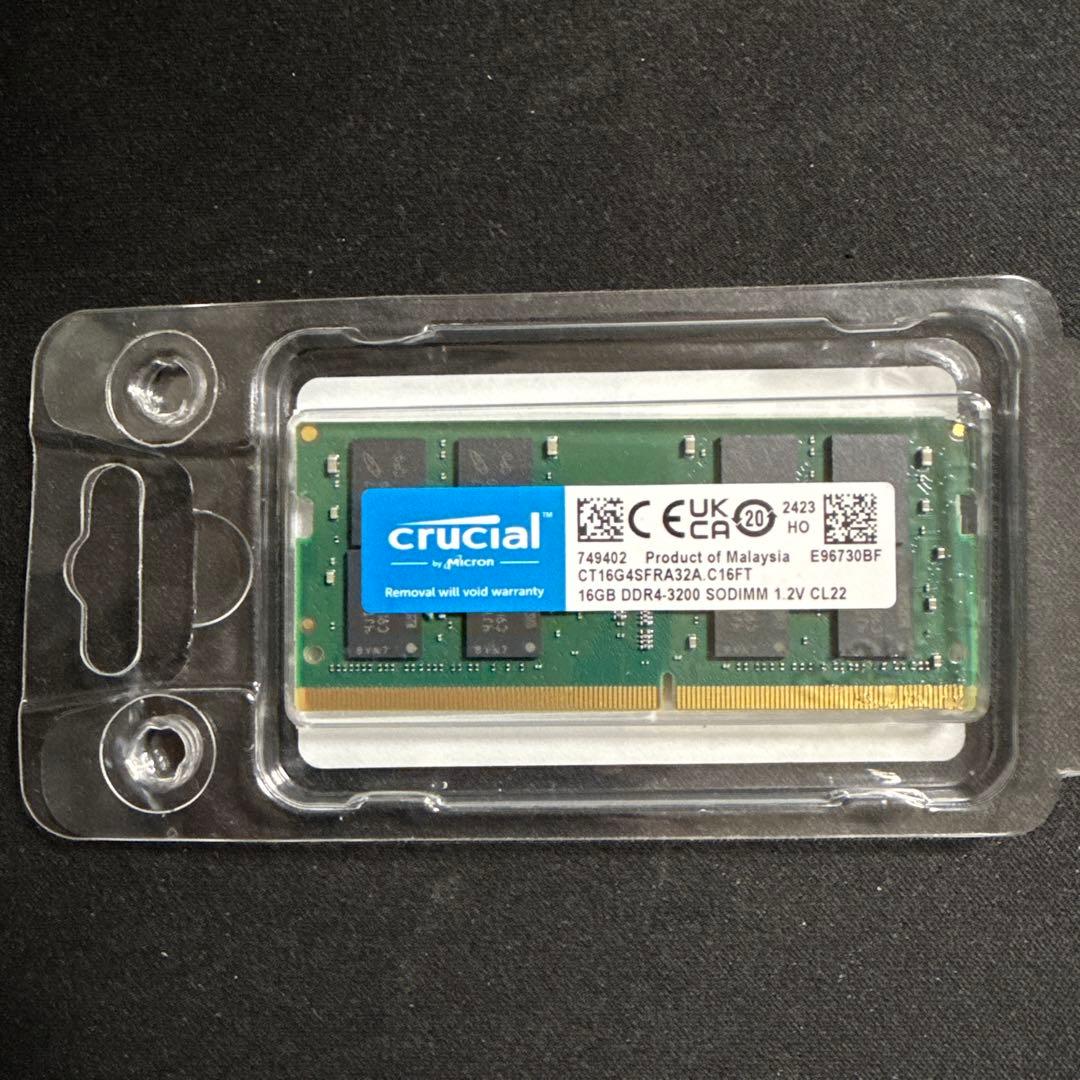 Crucial ノートPC用増設メモリ16GB DDR4-3200