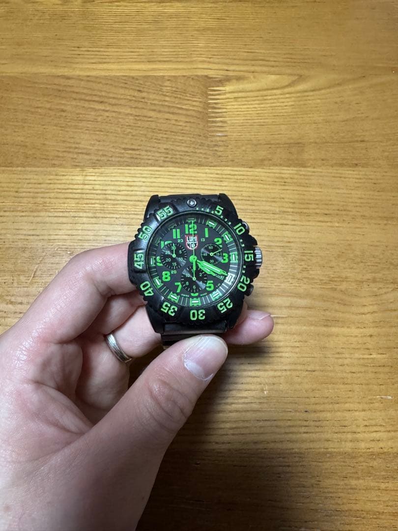 ルミノックス ネイビーシールズ 3080 グリーン 希少 クロノグラフ