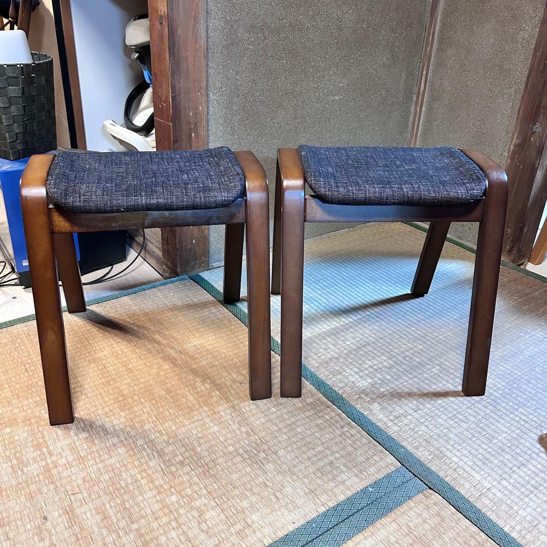 スタッキングスツール 2脚セット 木製 ジャパニーズモダン