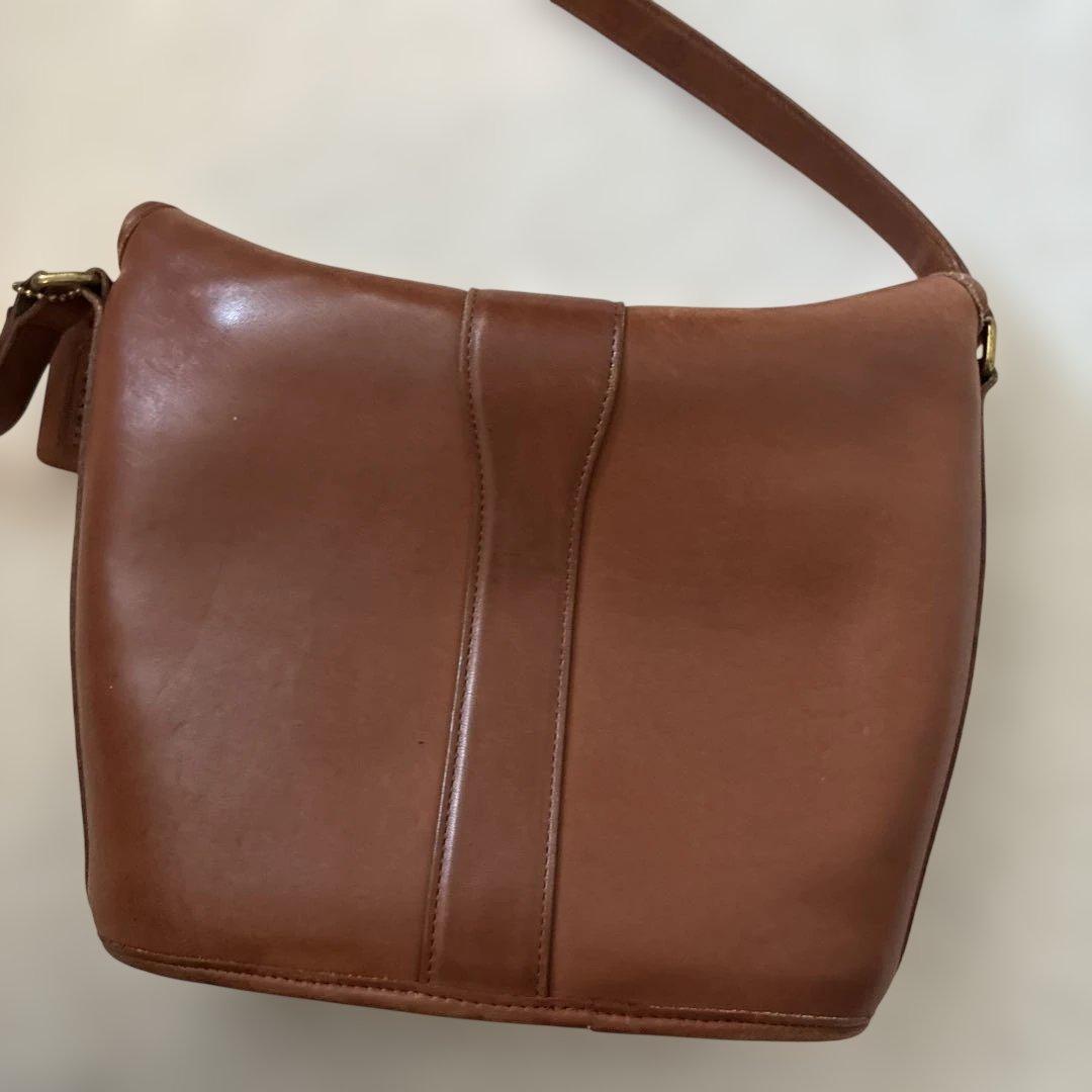 オールドコーチ ブラウンレザー ショルダーバッグ ターンロック 9948