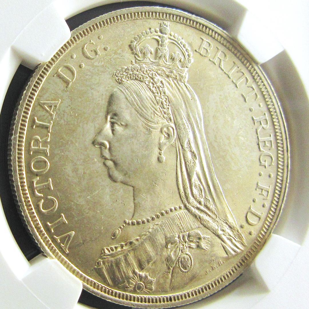 1887 イギリス クラウン 銀貨 ゴールデンジュビリー NGC  モダン