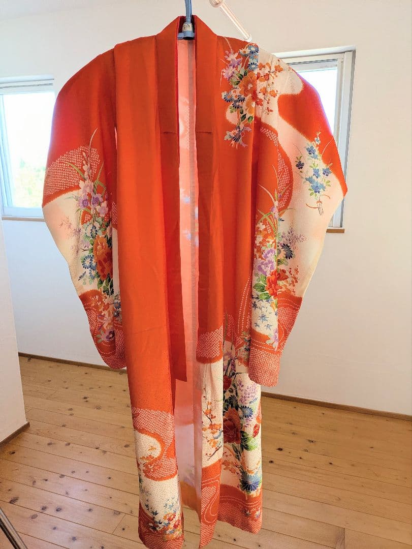 七五三　7歳　着物、肌襦袢、はこせこ、帯フルセット