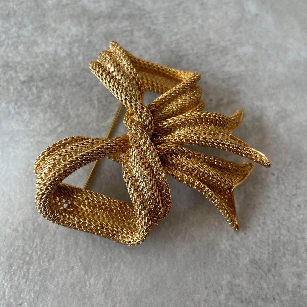 美品 バレンシアガ ヴィンテージ ブローチ リボン