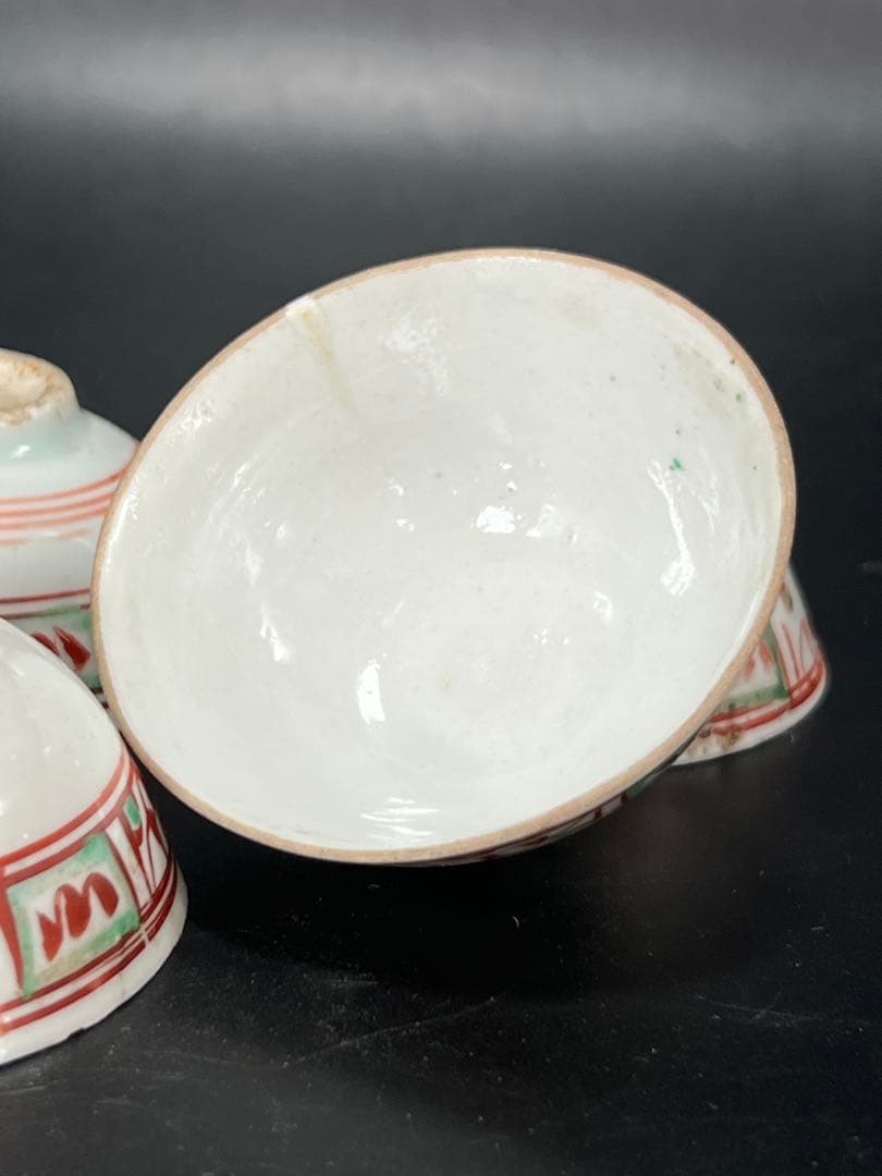 中国明朝時代　赤絵小碗5客 BL2-6