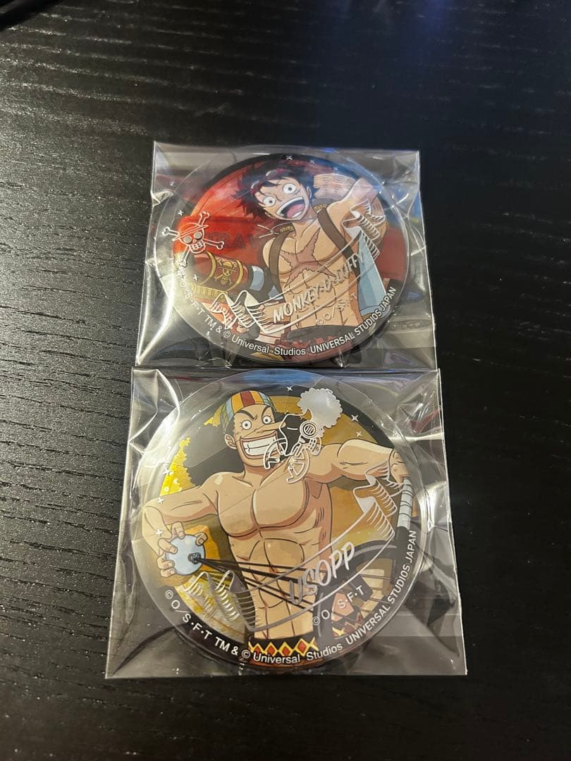 USJ ワンピース缶バッジ ルフィ　ウソップ2個セット