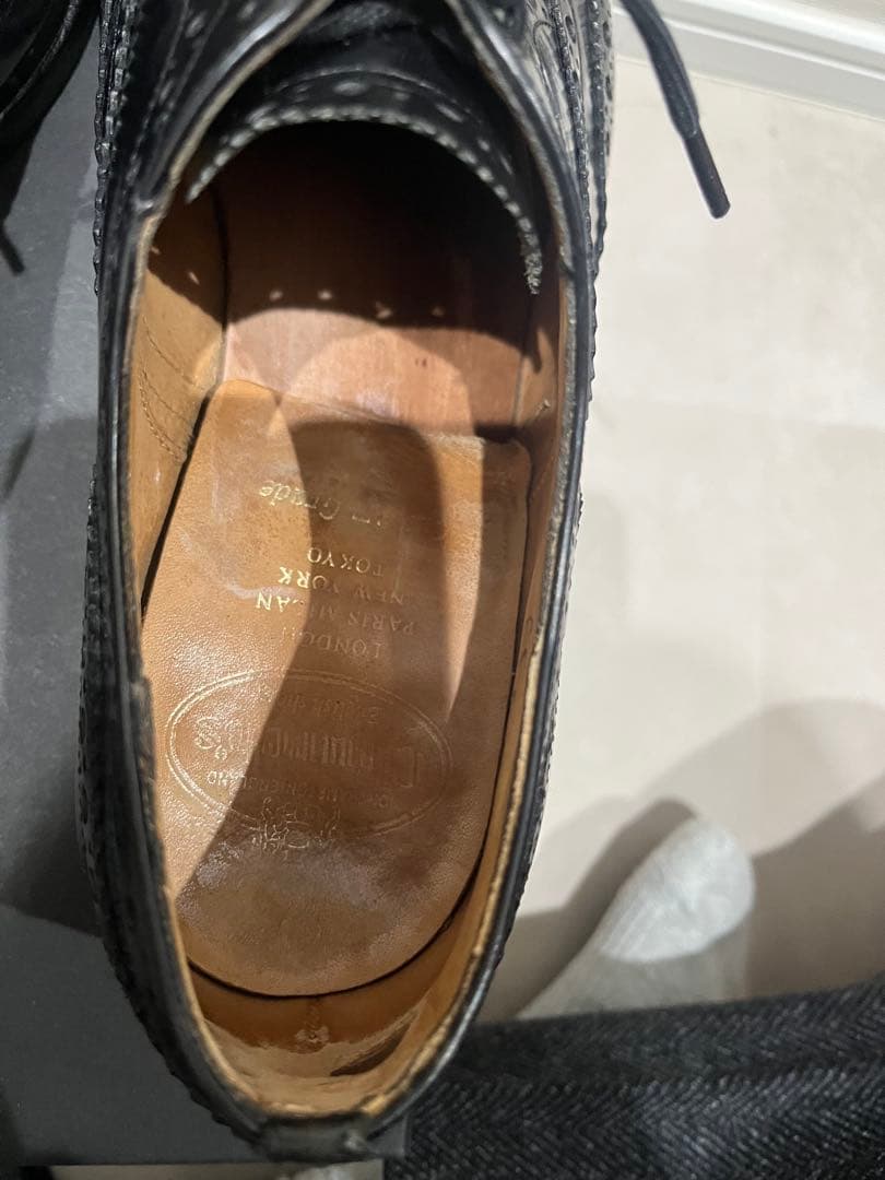 Church's burwood ウィングチップ ブラックレザーシューズ