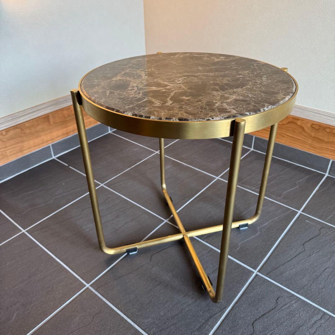 【最終価格】クラッシュゲート　コーヒーテーブル　サイドテーブル　ゴールド　関家具