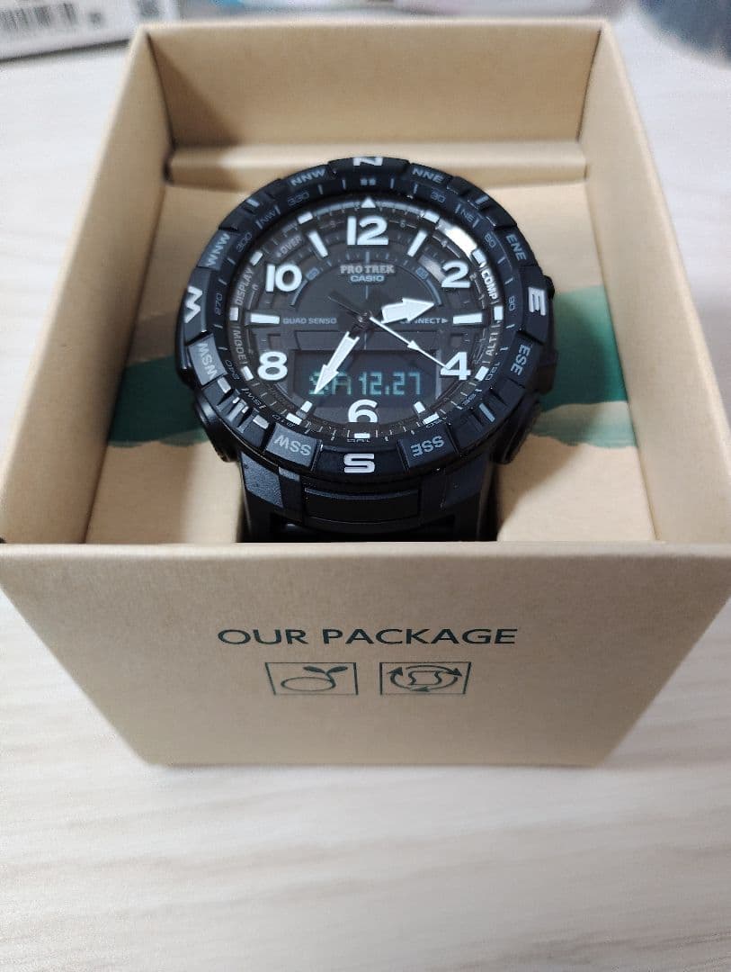 PRO TREK ブラック アナログ腕時計