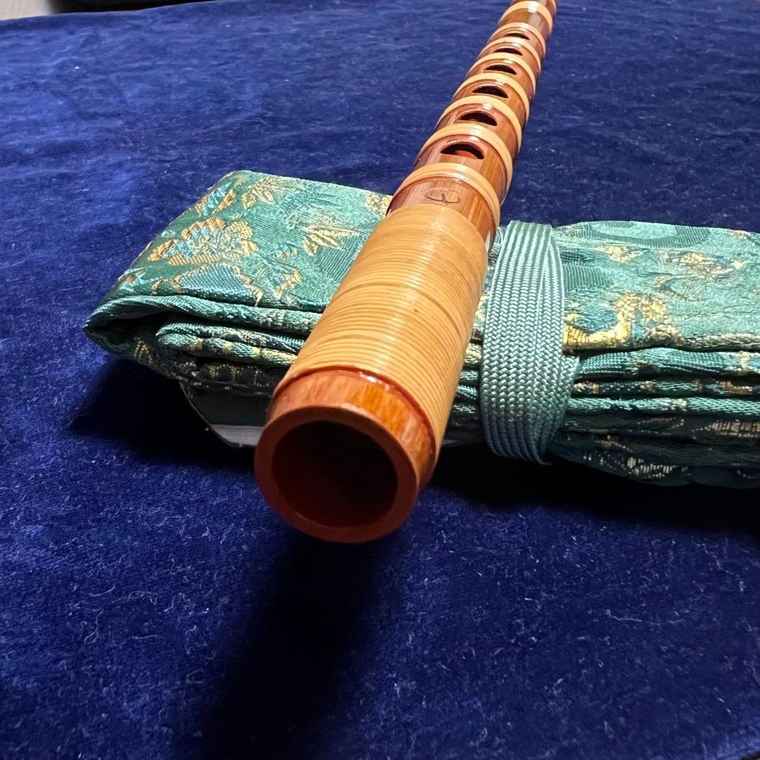 篠笛丸山 小倉作 ５本調子 古典調 本漆塗 総巻