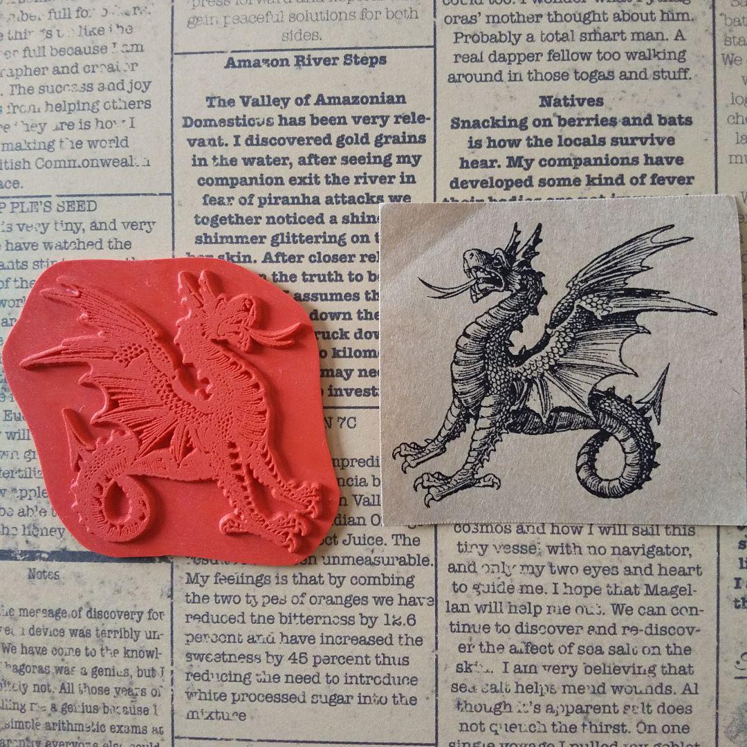 ラバースタンプ　ドラゴン　海外　アンマウント