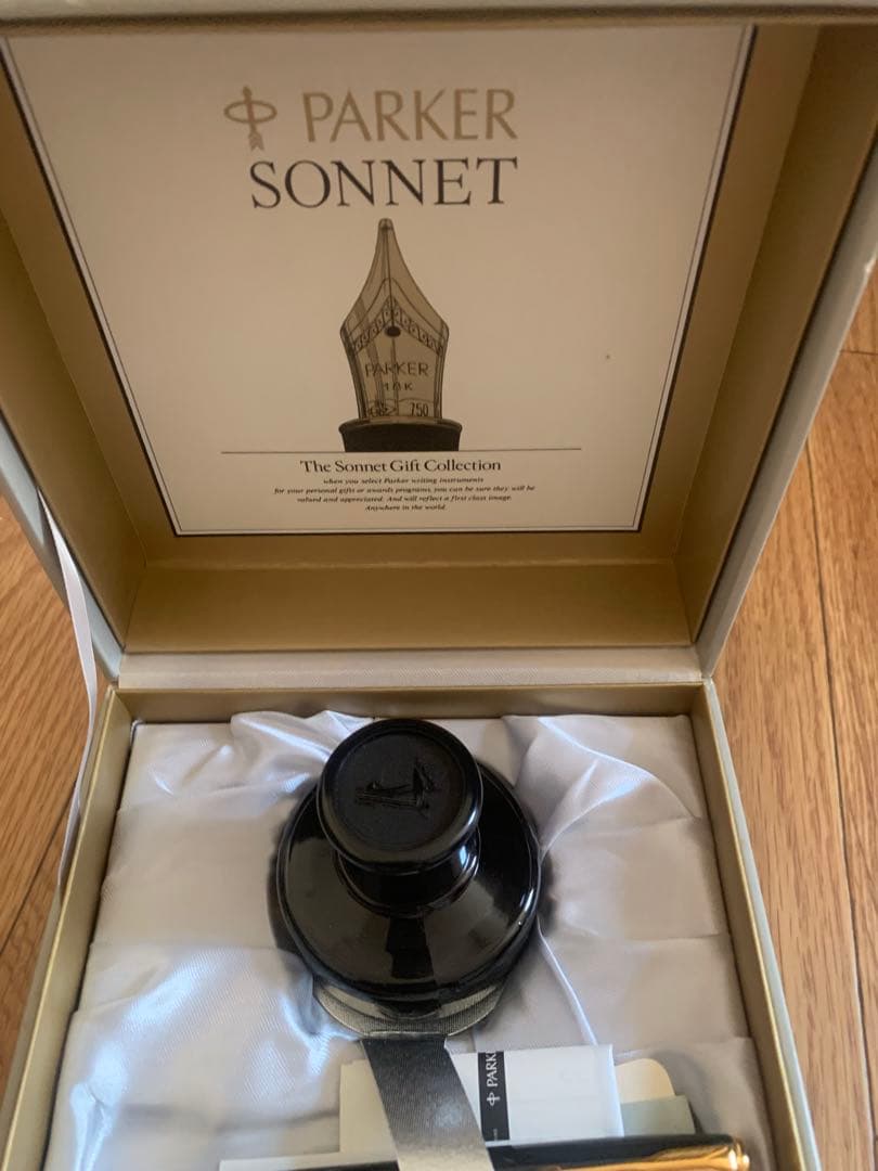 PARKER SONNET 万年筆セット インク付き、18金　750