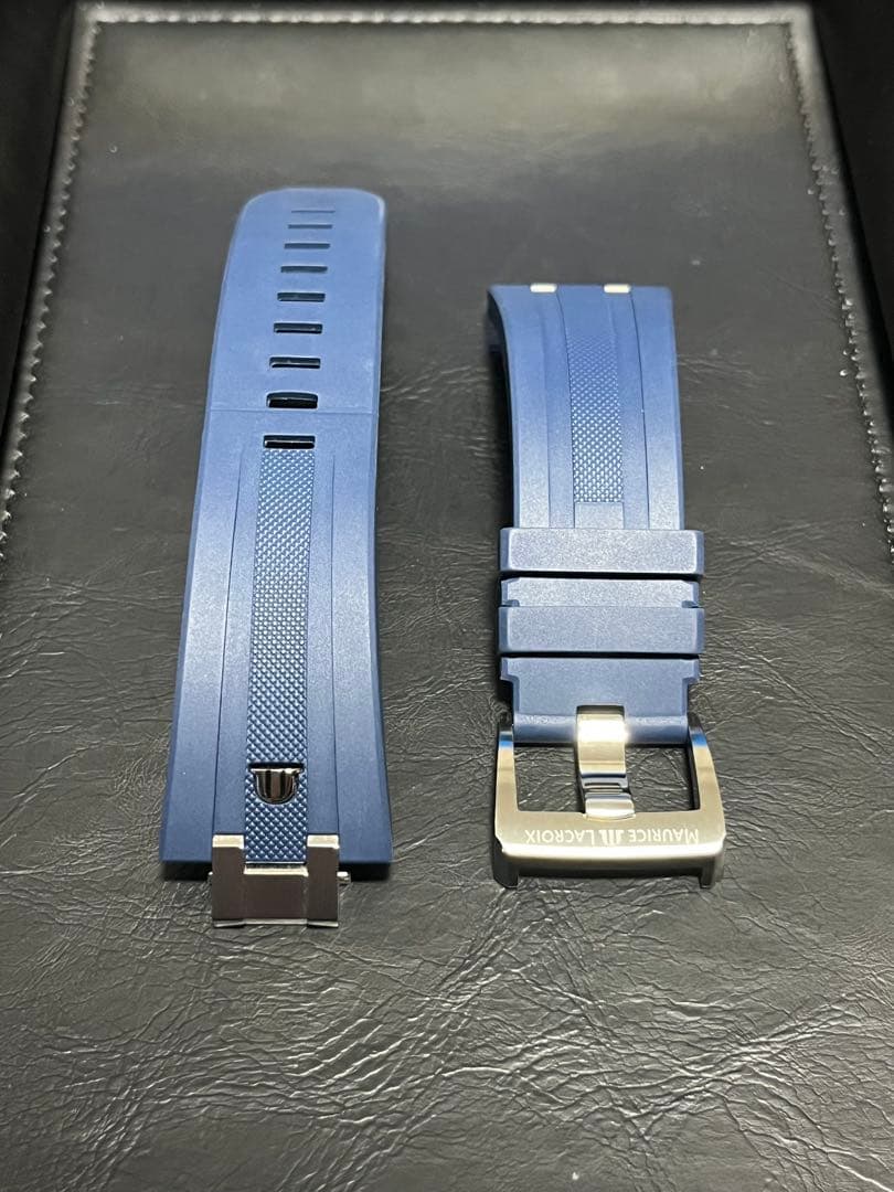 モーリスラクロア　アイコン　42㎜　ラバーベルト　純正　ブルー　尾錠付き
