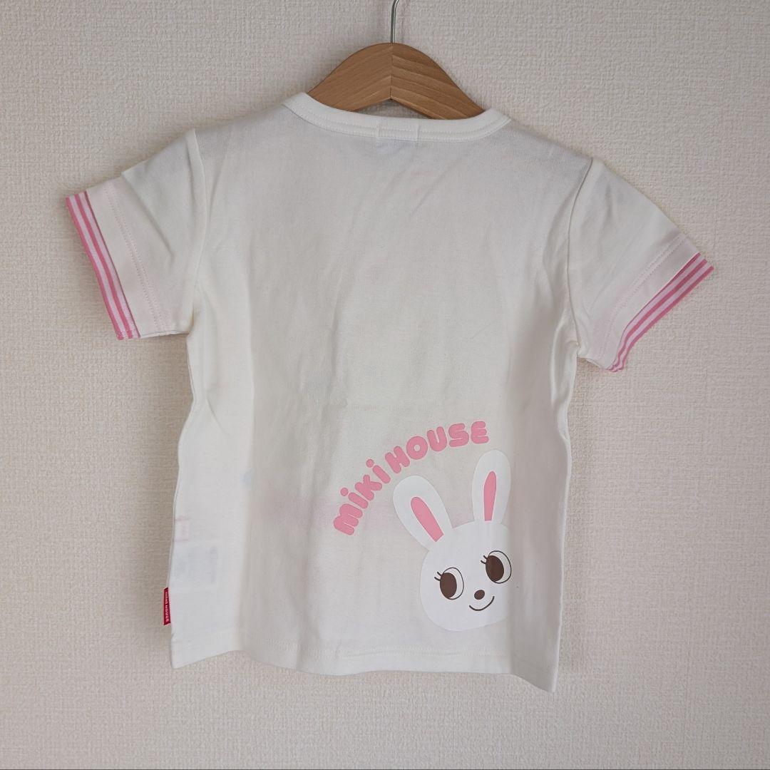 miki HOUSE-ウサコTシャツ・ウサコ7分丈パンツ 90cm-