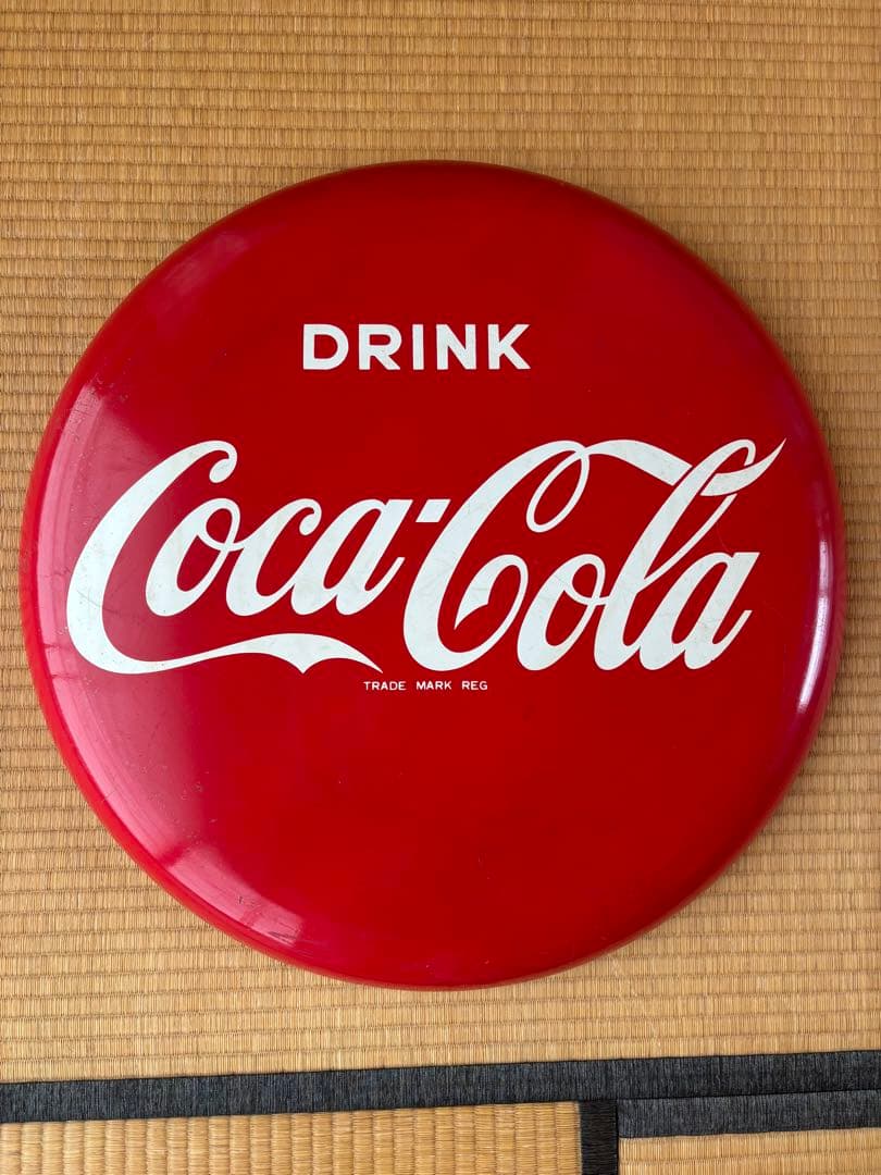 コカコーラ　ボタン型　ホーロー看板　ヴィンテージ　Coca-Cola オブジェ