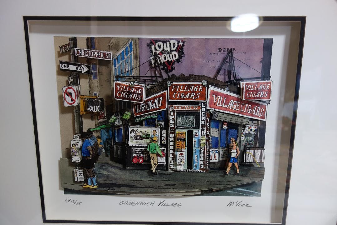 「GREENWICH VILLAGE」スティーブマックギー ３Dアート サイン有