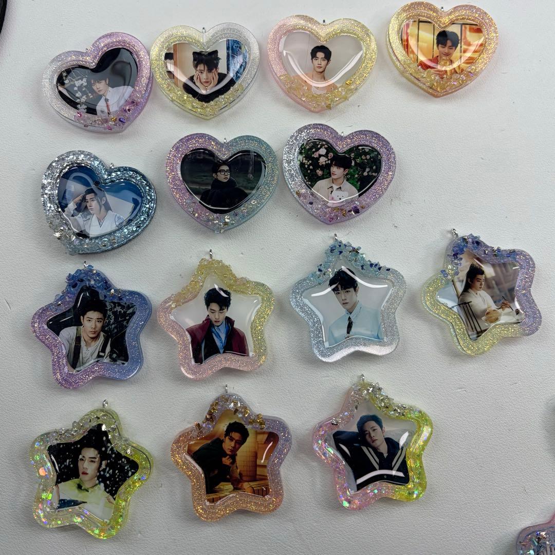 肖戦 ゴージャスなキラキラ 星&ハート　レジンキーホルダー14点セット❣️確認用