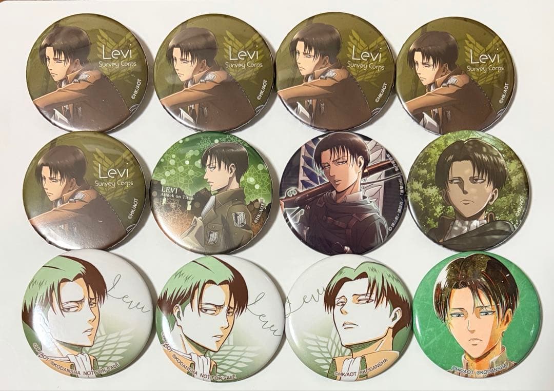 進撃の巨人 リヴァイ 缶バッジ 12点セット