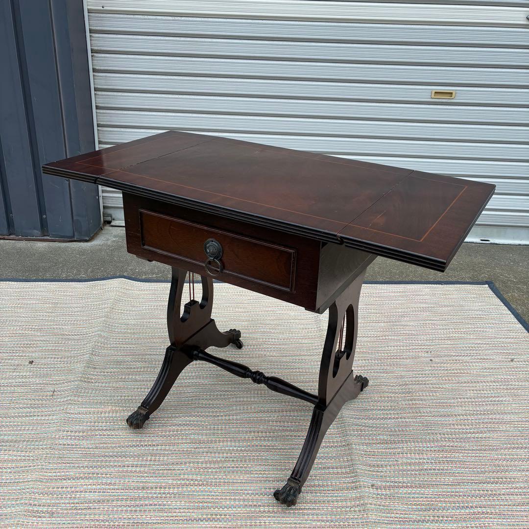 【送料込】ドロップリーフテーブル　英国風　アンティーク　ヴィンテージ　ロココ調